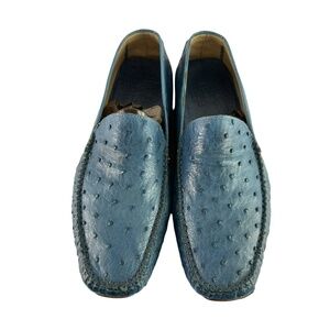 Genuine Aldo Brue Blue Genuine Walking Pillow Ostrich Driving Shoes Size 10